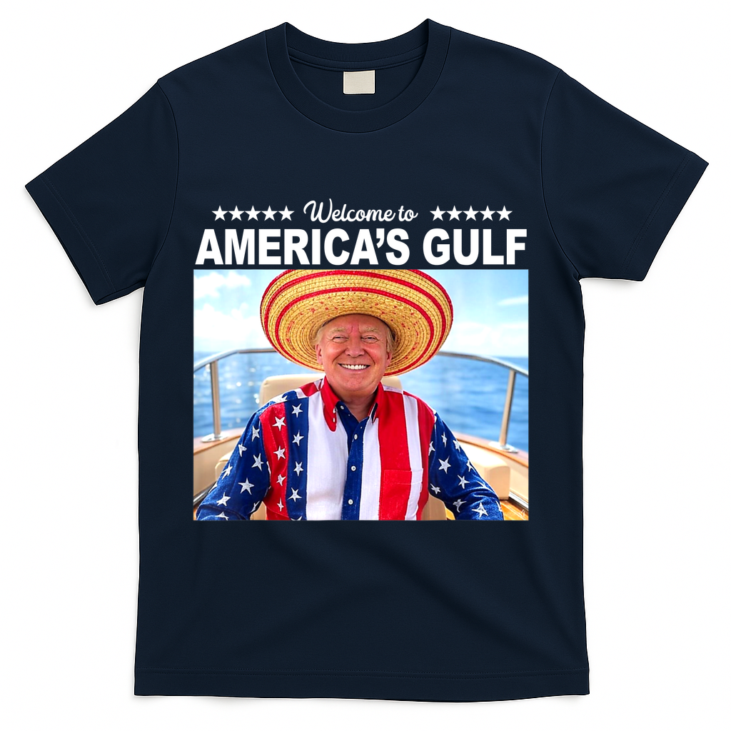 Trump Americas Gulf Mexico President Trump Sombrero T-Shirt - Navy