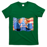 Trump And Musk One Heart Team Funny United States Flag T-Shirt - Green