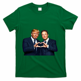 Trump And Musk One Heart Team Funny T-Shirt - Green