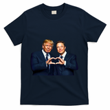 Trump And Musk One Heart Team Funny T-Shirt - Navy