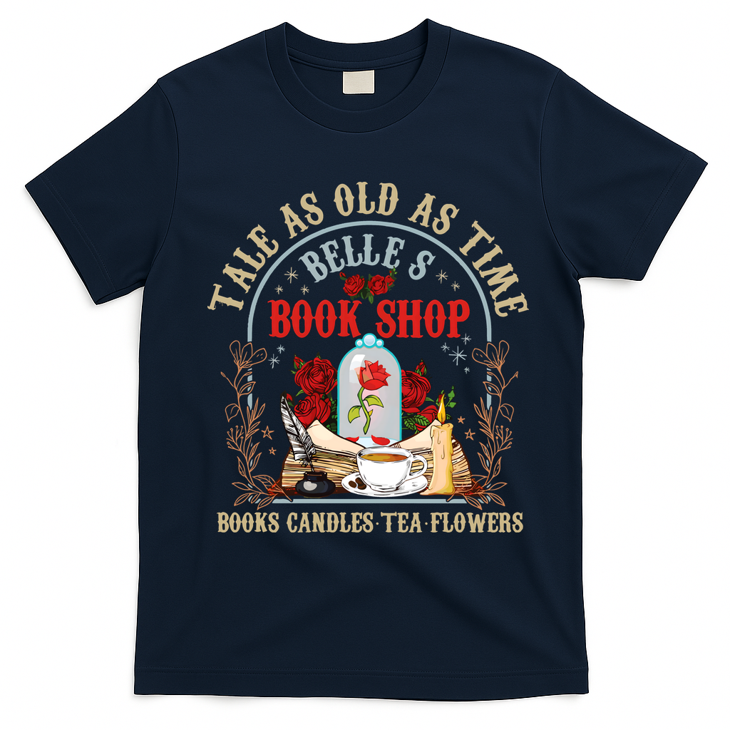 Tale As Old As Time Belles Book Shop T-Shirt - Navy Blue