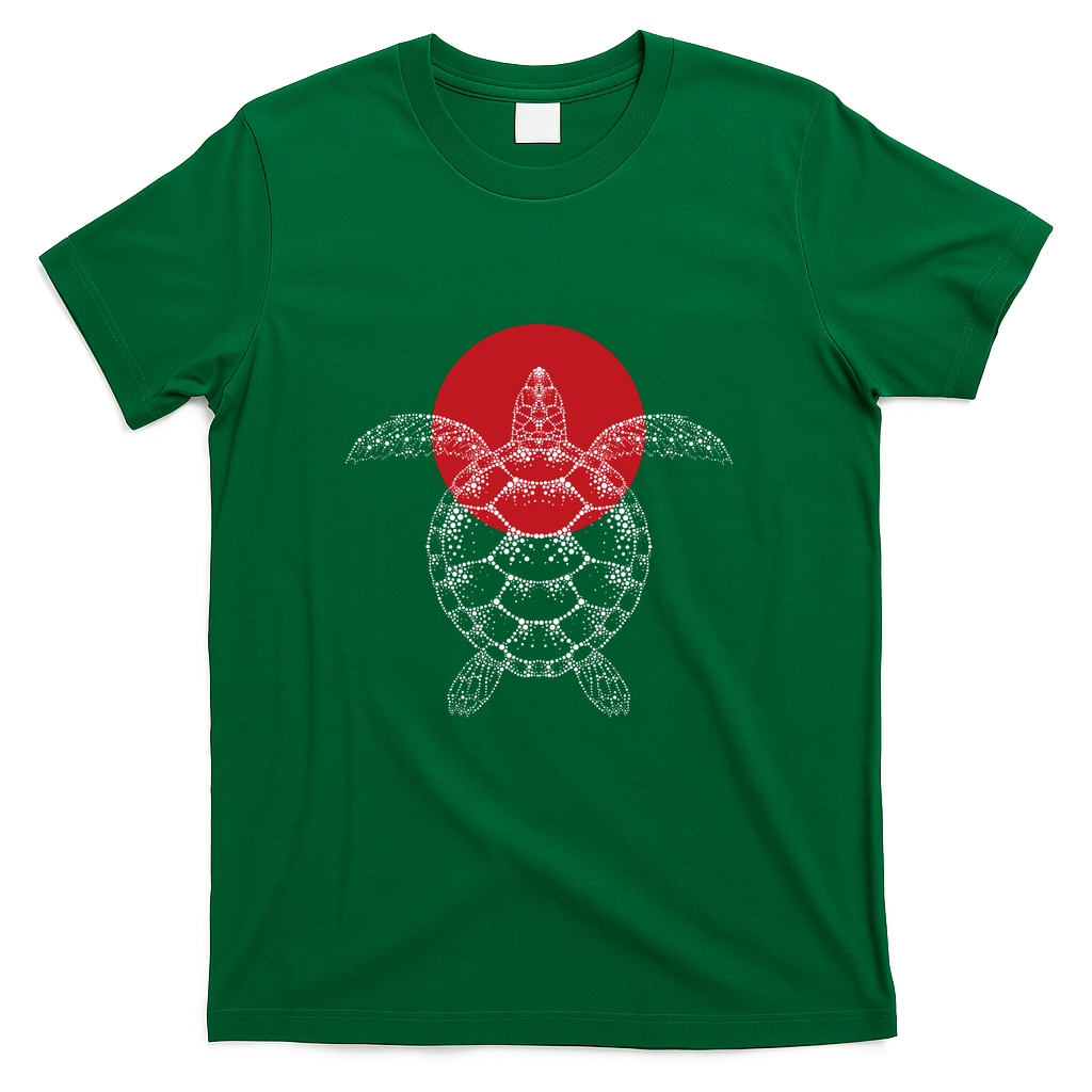 Turtle and red moon - Green