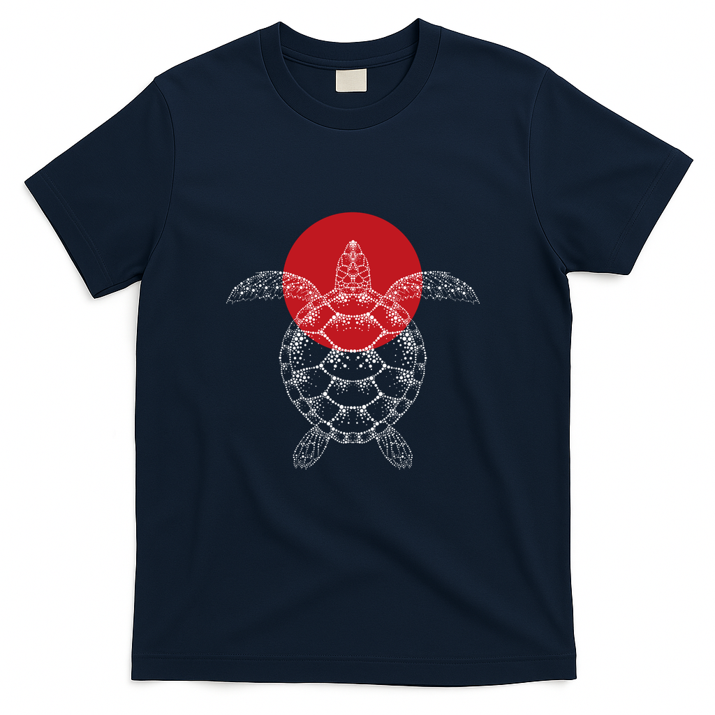 Turtle and red moon - Navy