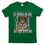 Tummy Ache Survivor Cat Meme Funny Saying Cats Animals  T-Shirt