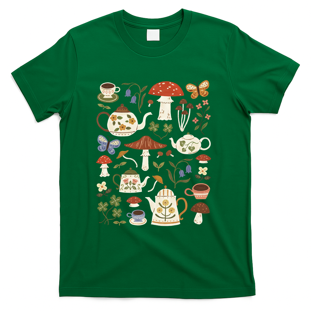 Teapots and Toadstools - Green