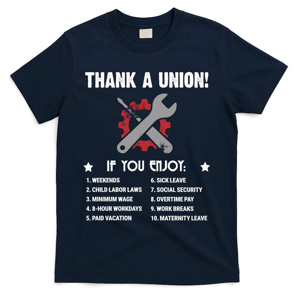 Thank A Union! T-Shirt - Navy