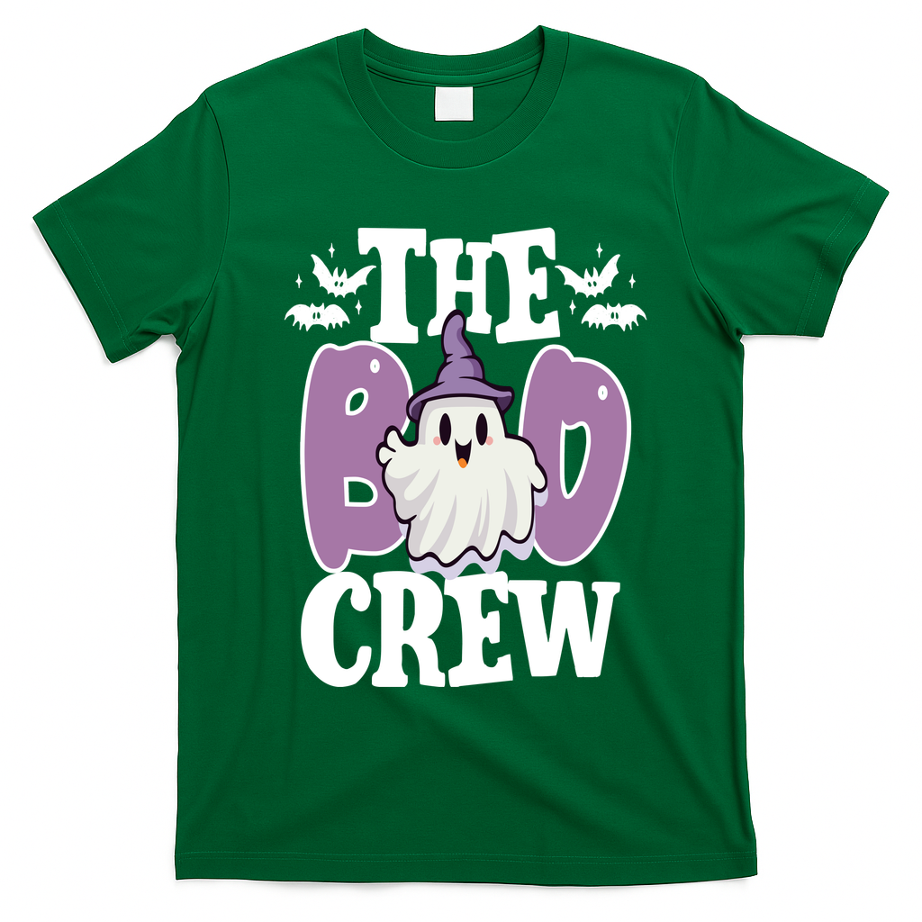The Boo Crew Cute Halloween Ghost T-Shirt - Irish Green