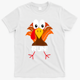 Turkey Costume Adult Running Face Turkey Trot T-Shirt - White