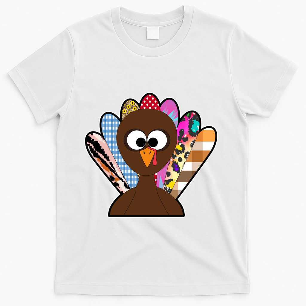 Turkey Colorful Abstract Thanksgiving T-Shirt - White