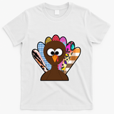 Turkey Colorful Abstract Thanksgiving T-Shirt - White