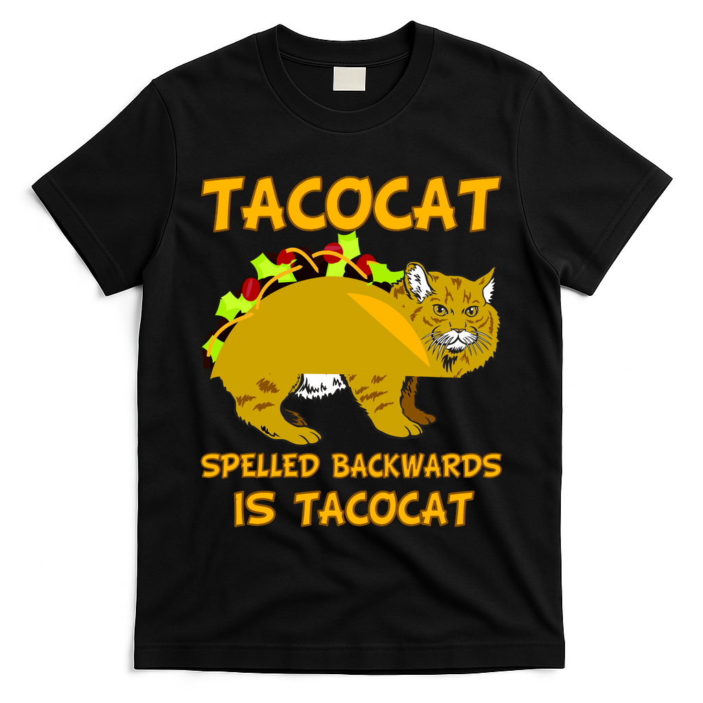 Tacocat Spelled Backwards Funny Cat T-Shirt