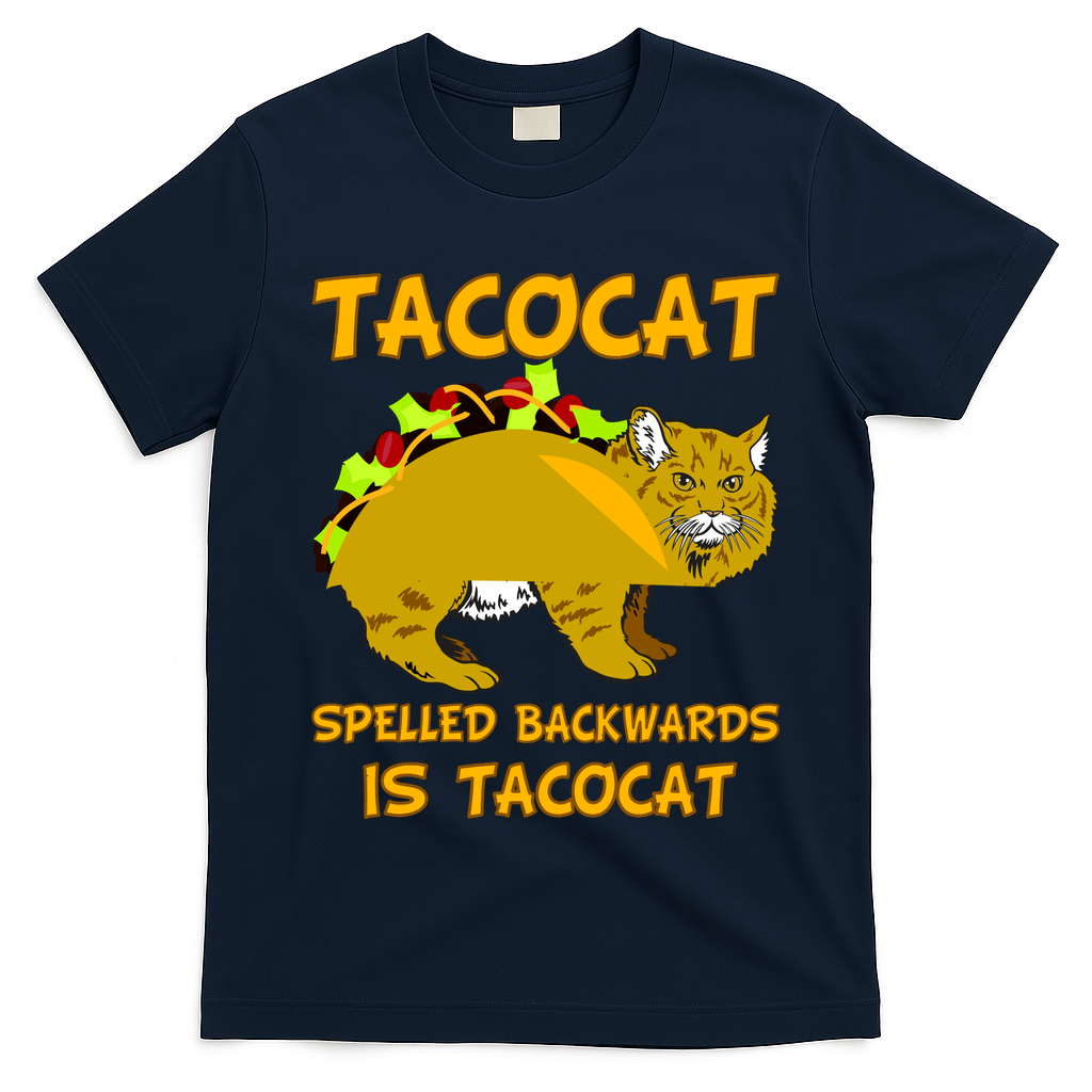 Tacocat Spelled Backwards Funny Cat T-Shirt