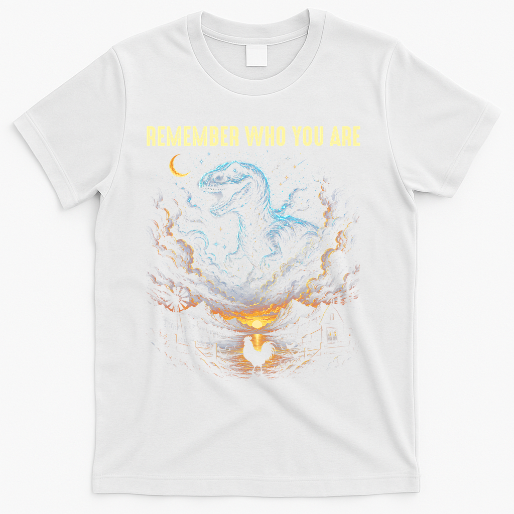 T-Rex Chicken Evolution Remember Who You Are T-Shirt - White