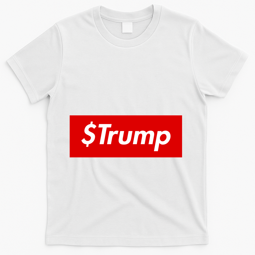 $Trump Coin Meme Cryptocurrency Crypto Donald Trump T-Shirt - White