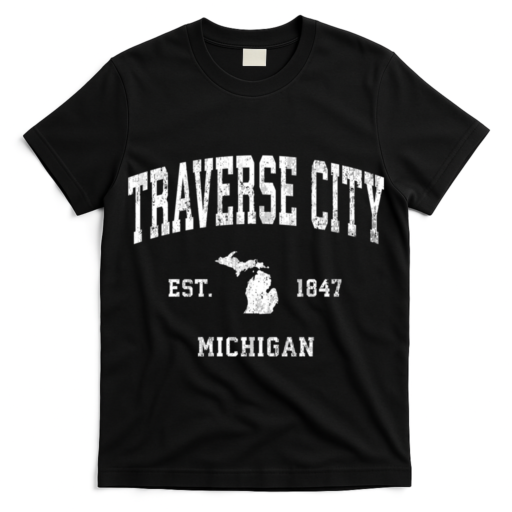 Traverse City Michigan Mi Vintage Athletic Sports T-Shirt