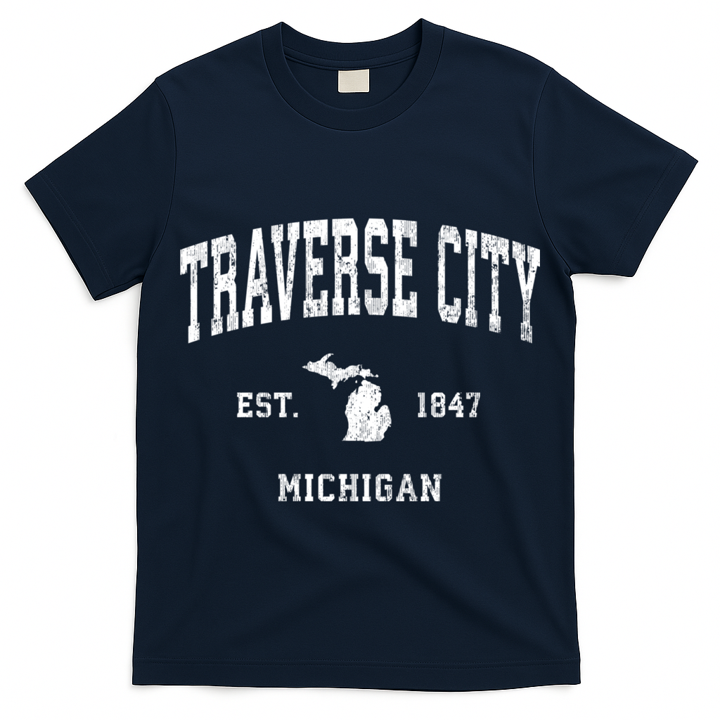 Traverse City Michigan Mi Vintage Athletic Sports T-Shirt