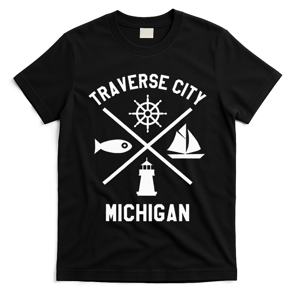 Traverse City Northern Michigan Sailing Boating T-Shirt