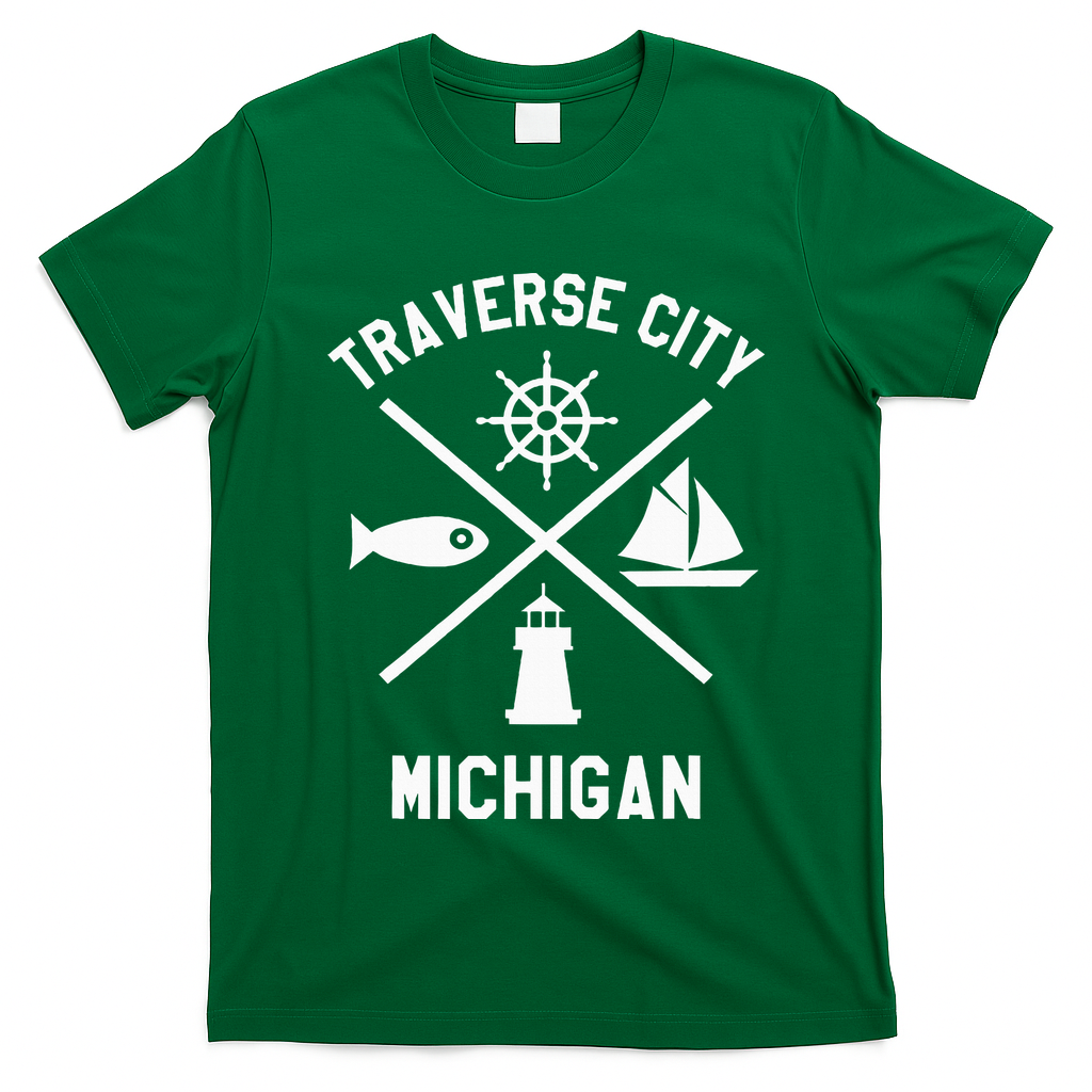 Traverse City Northern Michigan Sailing Boating T-Shirt