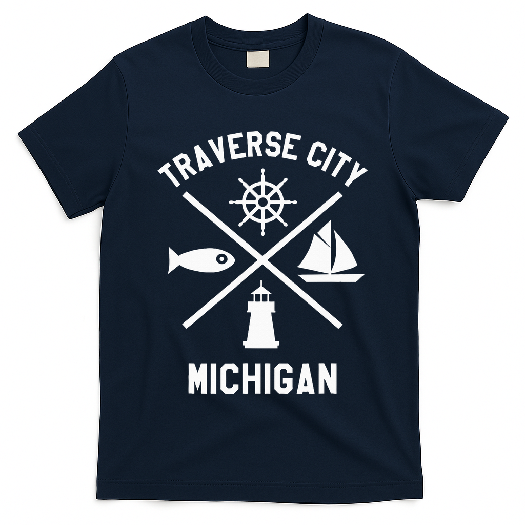Traverse City Northern Michigan Sailing Boating T-Shirt