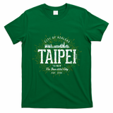 Taipei City of Azaleas Vintage Graphic Art T-Shirt - Irish Green