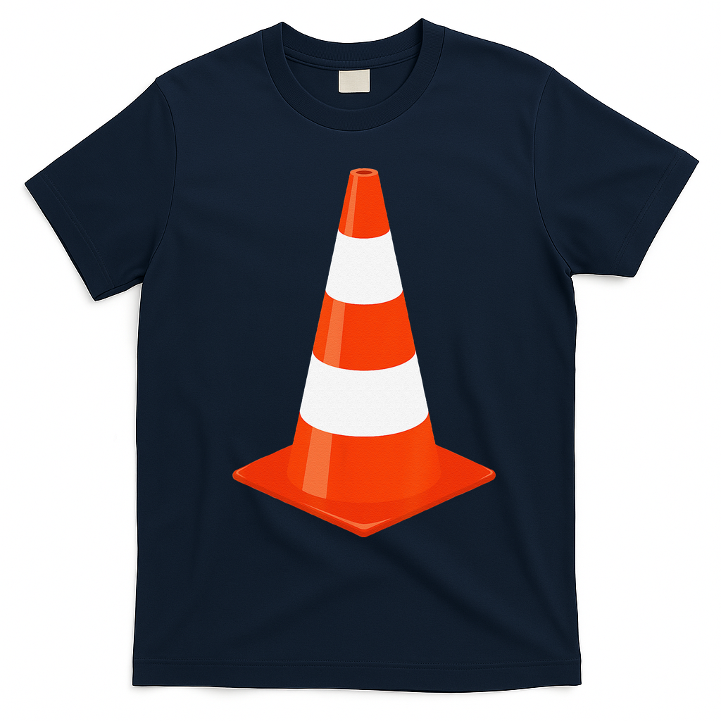 Traffic Cone Parking For Funny Halloween Costume T-Shirt - Navy Blue