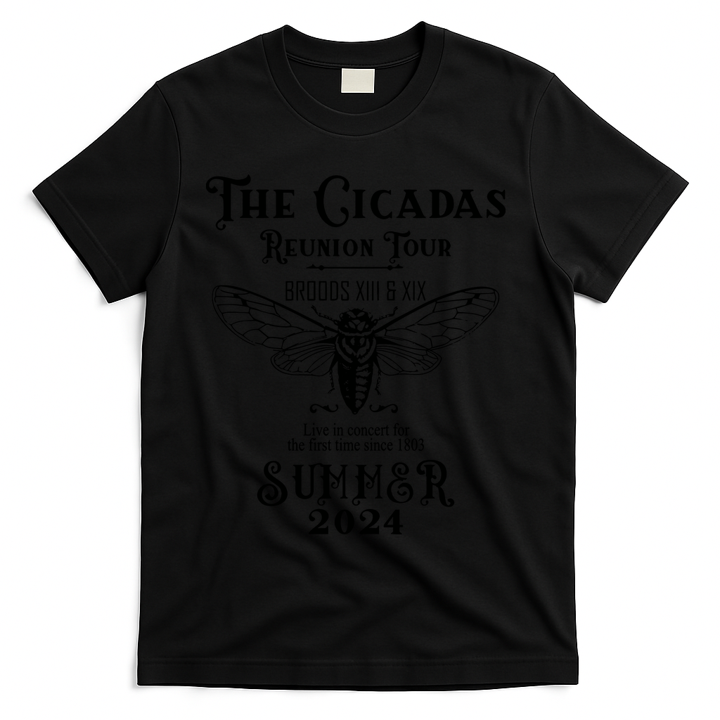 The Cicadas Reunion Summer 2024 T-Shirt - Black