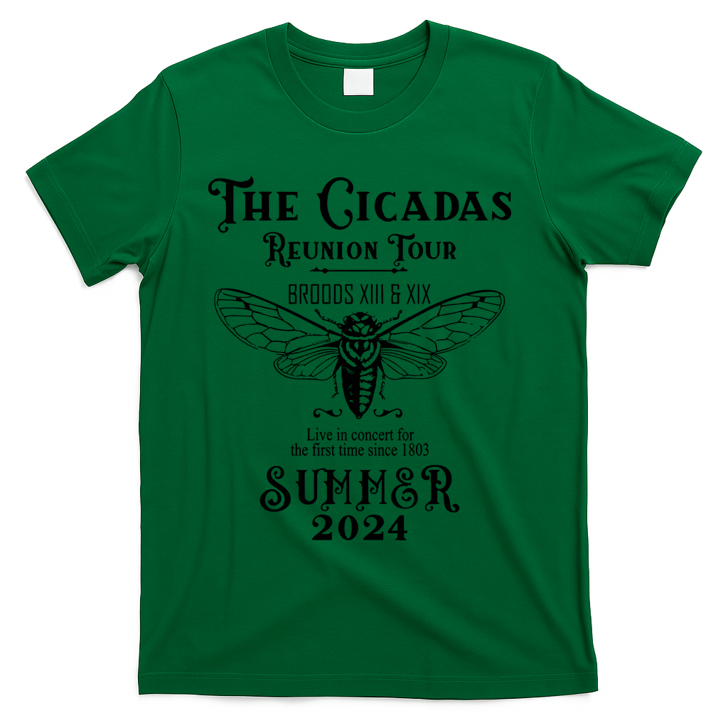 The Cicadas Reunion Summer 2024 T-Shirt - Green