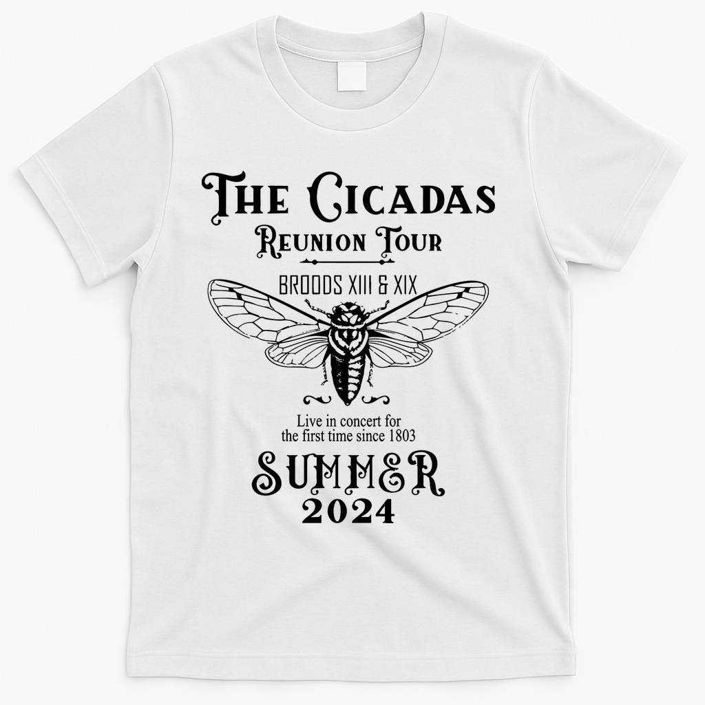 The Cicadas Reunion Summer 2024 T-Shirt - White