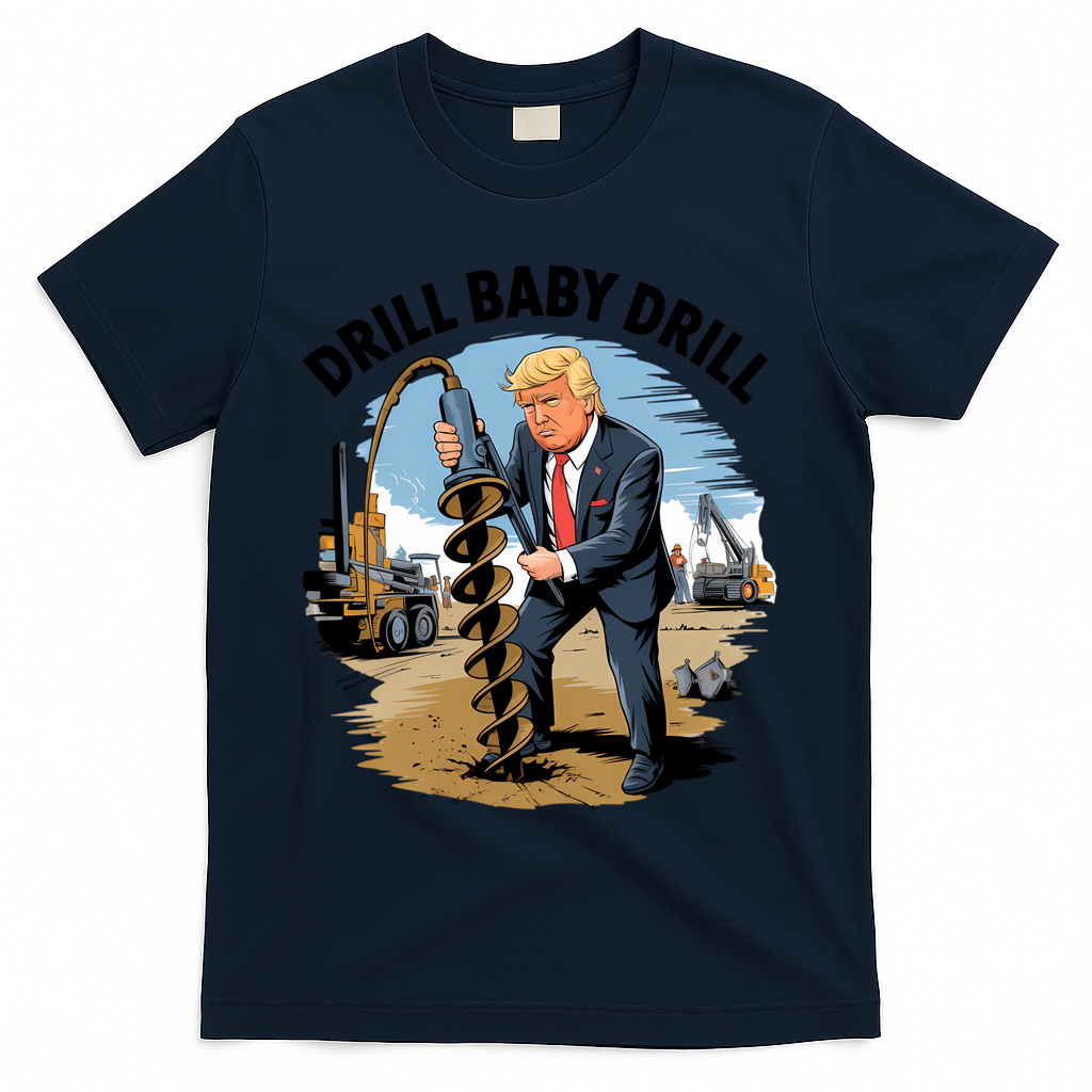 Trump Drill Baby Drill T-Shirt - Navy
