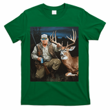 Trump Deer Hunting Donald Trump Old School Camouflage T-Shirt - Green