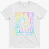 Tie Dye Librarian Straight Outta Energy Love Teacher Life T-Shirt - White