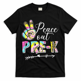 Tie Dye Peace Out PreK Last Day Of School Summer Beach T-Shirt - Black