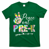 Tie Dye Peace Out PreK Last Day Of School Summer Beach T-Shirt - Green