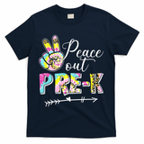 Tie Dye Peace Out PreK Last Day Of School Summer Beach T-Shirt - Navy