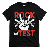 Testing Day Rock The Test Rock Music Teacher Student T-Shirt - Black