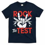 Testing Day Rock The Test Rock Music Teacher Student T-Shirt - Navy