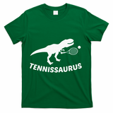 Tennisaurus Dinosaur Tennis Funny Racket T-rex T-Shirt - Green
