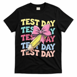 Test Day Testing Teacher Coquette Bow Pencil T-Shirt - Black