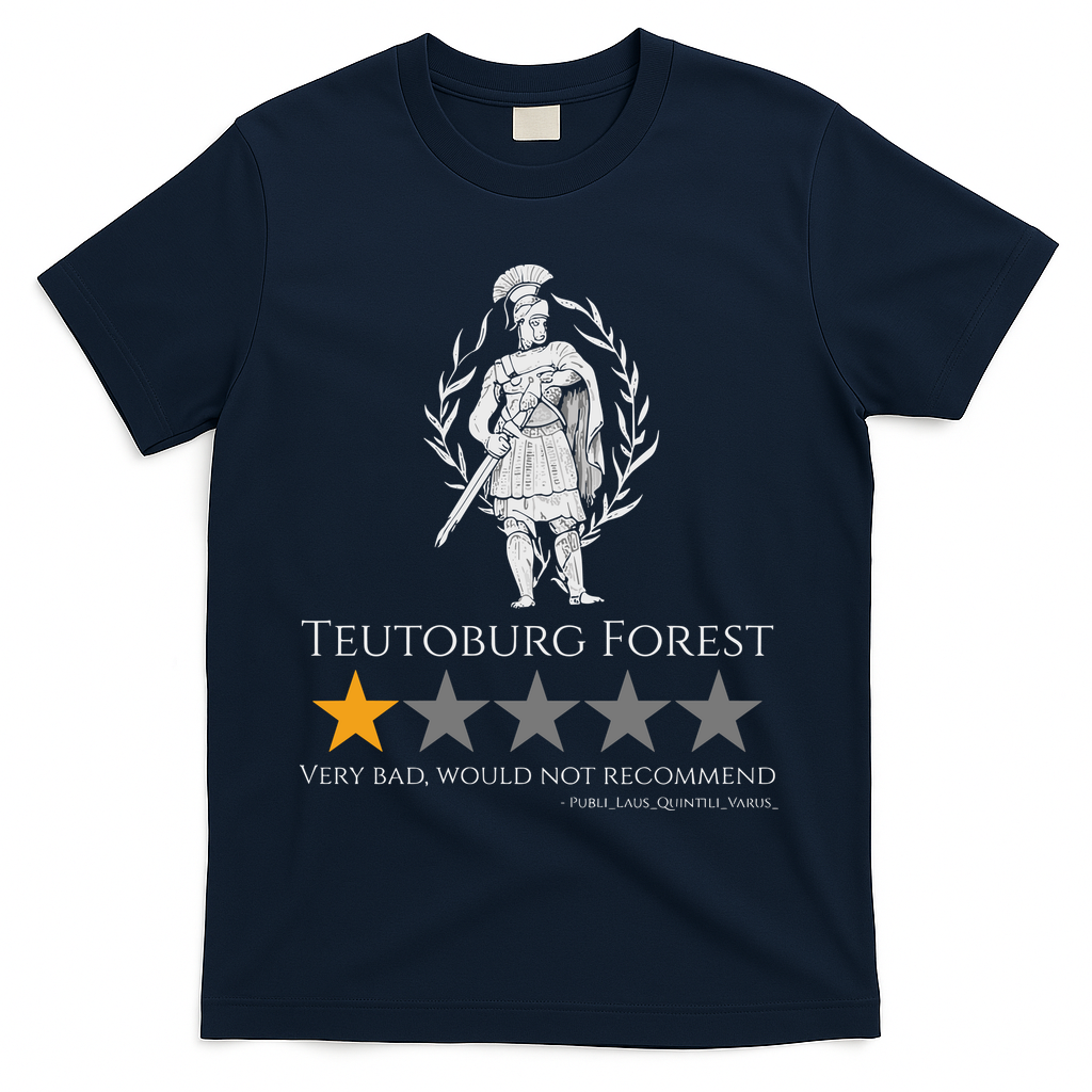 Teutoburg Forest 1-Star Review Funny Roman History T-Shirt - Navy