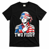 Two Fiddy American Revolution George Washington 250 Years T-Shirt - Black
