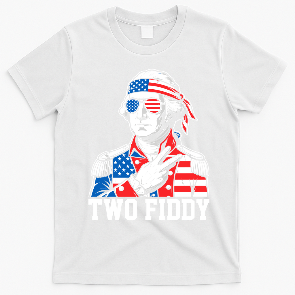 Two Fiddy American Revolution George Washington 250 Years T-Shirt - White