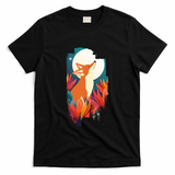 the fox and full moon - Black