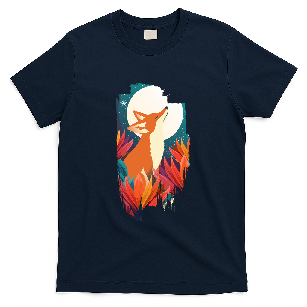 the fox and full moon - Navy