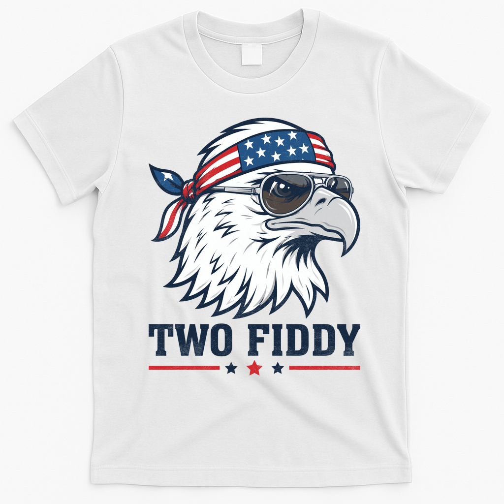 Two Fiddy American Eagle 250th Anniversary 250 Years T-Shirt - White