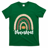 Thankful Fall Autumn Pumpkin Rainbow T-Shirt - Green