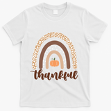 Thankful Fall Autumn Pumpkin Rainbow T-Shirt - White