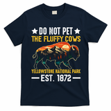 The Fluffy Cows Yellowstone National Park T-Shirt - Navy Blue