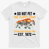 The Fluffy Cows Yellowstone National Park T-Shirt - White