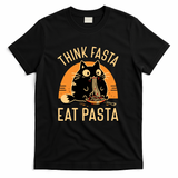 Think Fasta Eat Pasta - Funny Hungry Cat - Black