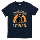 Think Fasta Eat Pasta - Funny Hungry Cat - Navy